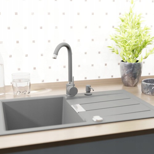 Zlewozmywak FRANKE Sirius SID 611-78 szary + bateria Alfa + dozownik + syfon