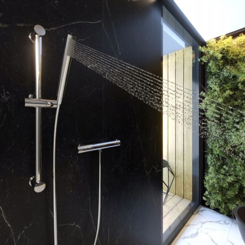 Zestaw natryskowy srebrny Ripon bateria termostatyczna