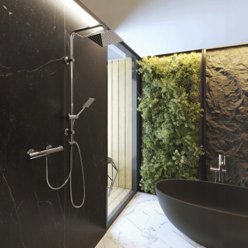 Zestaw prysznicowy natynkowy Granitan Toba + Ripon