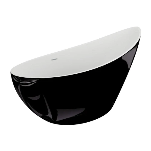 Polimat Wanna wolnostojąca ZOE 180 x 80 cm Czarny Połysk