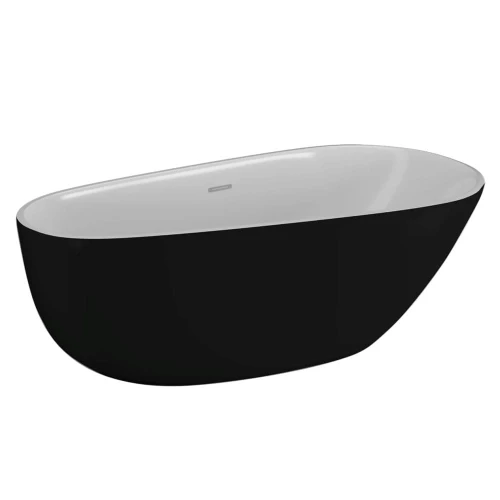 Polimat Wanna wolnostojąca SHILA 170 x 85 cm Czarny Mat