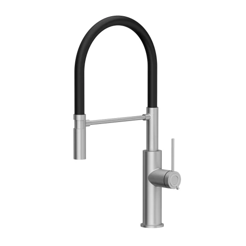 Quadron bateria kuchenna Gemma Q Line SteelQ stal szczotkowana, czarny wąż
