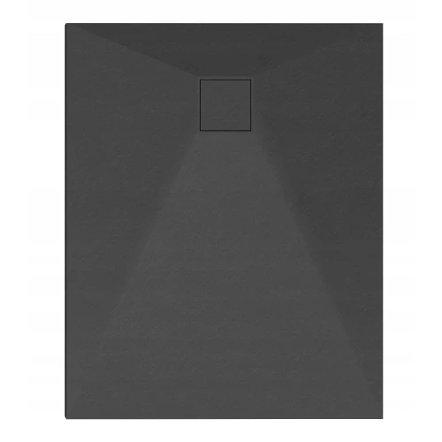 Brodzik prysznicowy prostokątny 100 x 80 cm Czarny SMC kompozyt kamienny Teja