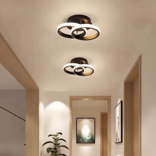 Lampa sufitowa żyrandol plafon LED dwa okręgi 18W