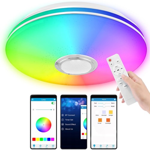 Lampa LED RGB z głośnikiem Bluetooth 40W + pilot