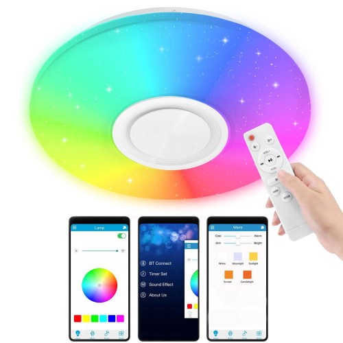 Lampa LED RGB z głośnikiem Bluetooth 60W + pilot