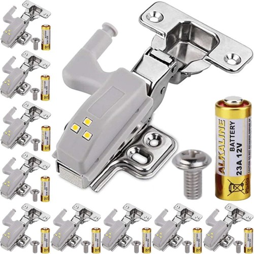 Zestaw 10x Lampka do szafki zawias do drzwi 3x LED