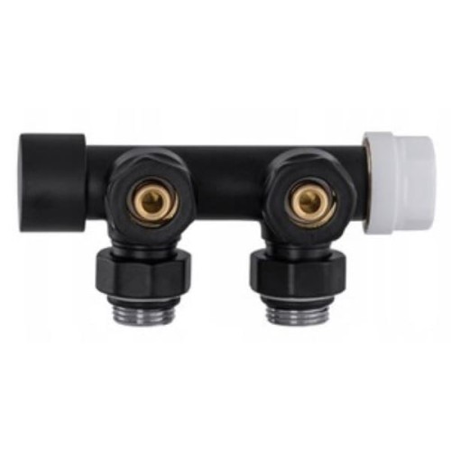 Zawór do grzejnika Pex mosiężny głowica 1/2 czarny mat