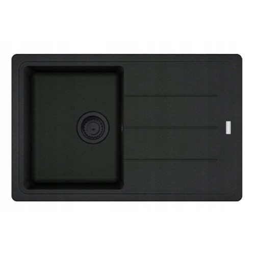 Zlew Franke Basis BFG 611-78 czarny - bateria - dozownik - ociekarka - Zestaw 