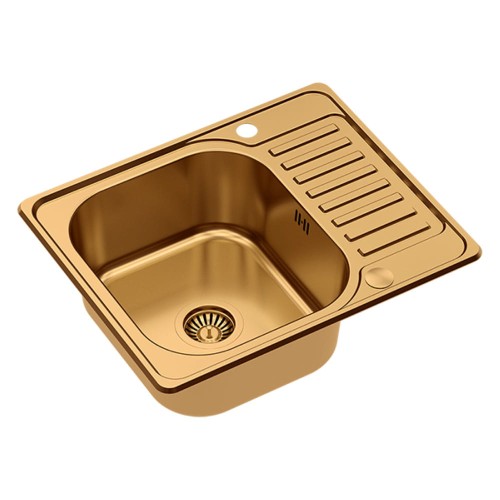 Kevin 116 SteelQ zlewozmywak PVD z syfonem 1-komorowy z/o miedziany 