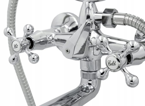 Retro bateria wannowa + zestaw natryskowy kran