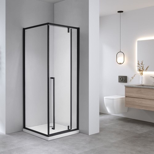 Kabina prysznicowa kwadratowa BS11A czarna 80 x 80 cm