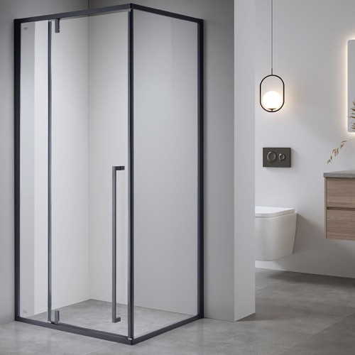 Kabina prysznicowa prostokątna BS12D czarna 90 x 80 cm