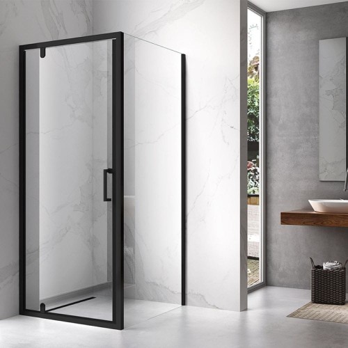 Kabina prysznicowa kwadratowa KZ04B czarna 80 x 80 cm