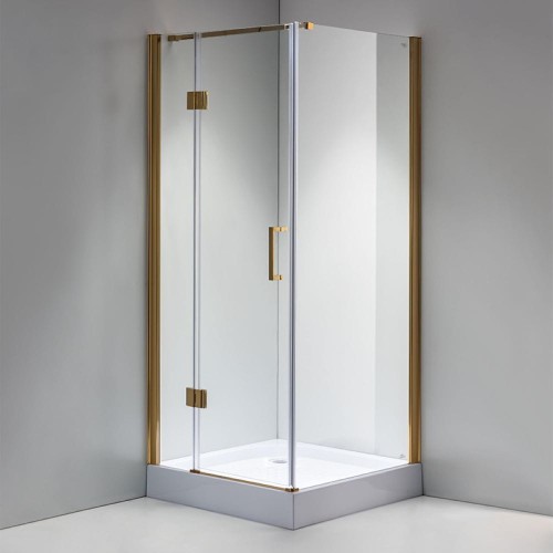 Kabina prysznicowa kwadratowa KZ1390A złota 80 x 80 cm