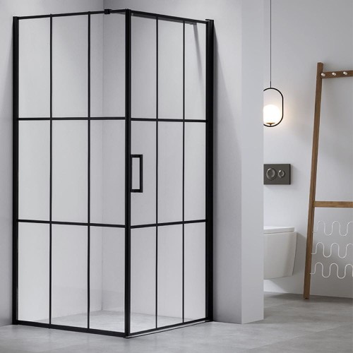 Zestaw - kabina prysznicowa kwadratowa 90x90 cm - brodzik - syfon klik klak