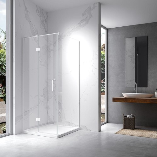 Kabina prysznicowa kwadratowa KZ01C biała 90 x 90 cm