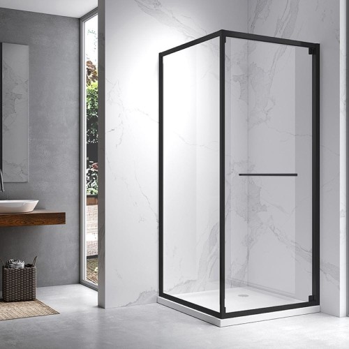 Kabina prysznicowa kwadratowa KZ16A czarna 80 x 80 cm