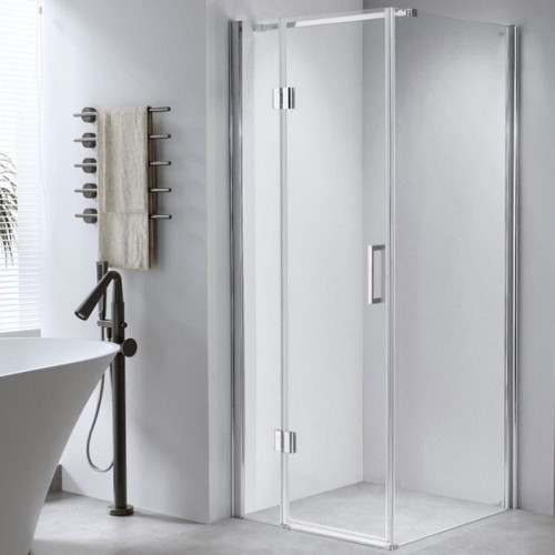 Zestaw - kabina prysznicowa kwadratowa 90x90 cm - brodzik - syfon