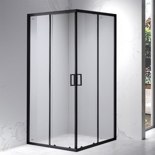 Zestaw - kabina prysznicowa kwadratowa 90x90 cm - brodzik - syfon