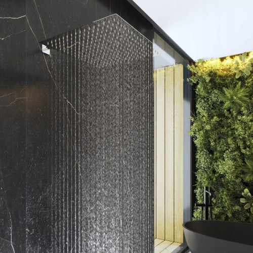 Deszczownica natryskowa prysznicowa Chrom kwadratowa slim do kabin 40x40 cm