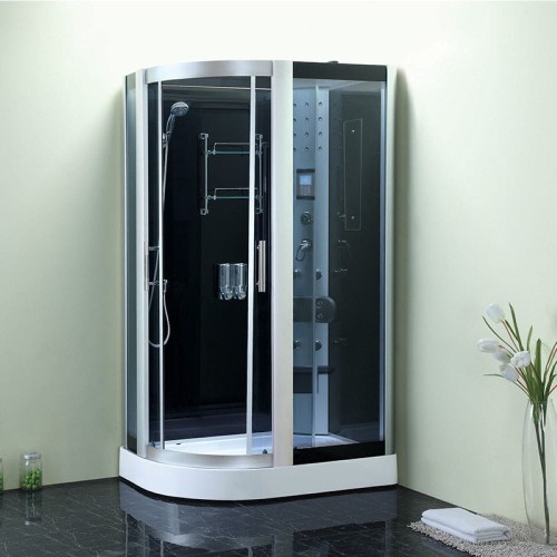 Kabina prysznicowa z hydromasażem Monako 9914L lewa chrom 120 x 85 cm 