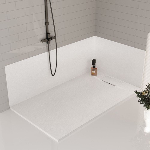 Brodzik prysznicowy kamienny prostokątny slim Miko biały 100 x 80 cm