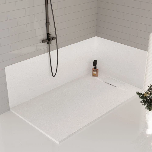 Brodzik prysznicowy kamienny prostokątny slim Miko biały 120 x 90 cm 
