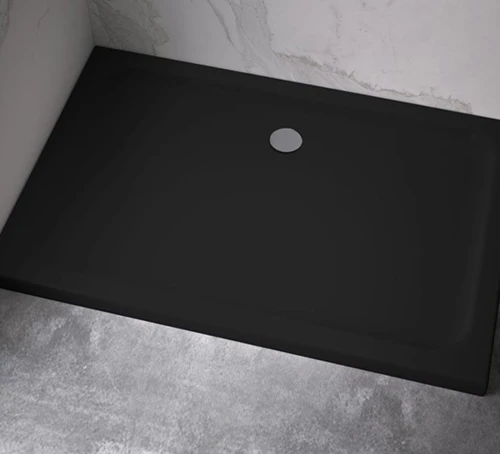 Brodzik prysznicowy prostokątny slim ST03A czarny 100 x 80 cm 