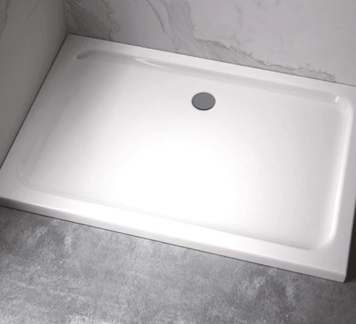 Brodzik prysznicowy kamienny prostokątny slim ST05A biały 100 x 70 cm