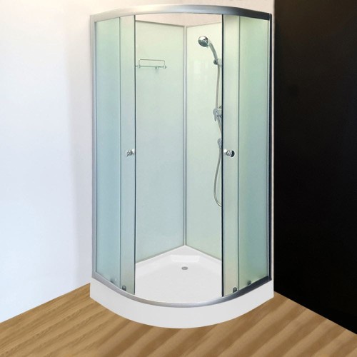 Kabina prysznicowa półokrągła z brodzikiem WSH305B mat chrom 90 x 90 cm