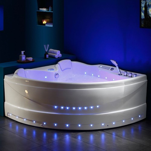 Wanna z hydromasażem Roma 764 lewa biała 150 x 150 cm