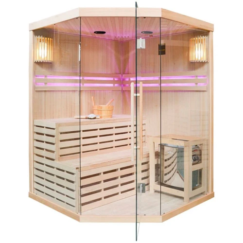 Sauna fińska wysokotemperaturowa z piecem Oslo4/Harvia 6KW 150 x 150 cm 4-5 osobowa