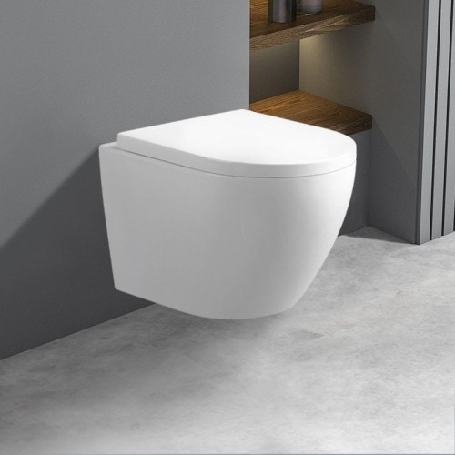 Miska WC wisząca Rimless Mizu-WH-RIM-02 biała deska wolnoopadająca Duroplast 