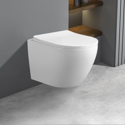 Miska WC wisząca Rimless Mizu-WH-Rim-03 biała deska wolnoopadająca Duroplast 