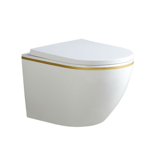 Miska WC wisząca Rimless Peak-WH-GL-Rim-02 biała mat deska wolnoopadająca Duroplast 