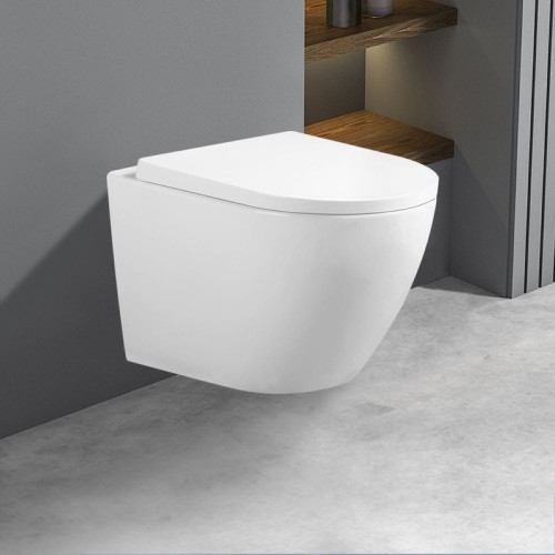 Miska WC wisząca Tornado Flow-WH-TR-02 biała deska wolnoopadająca Duroplast 