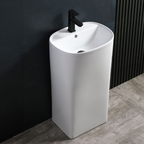 Umywalka wolnostojąca ceramiczna owalna Claro-WH-440 biała