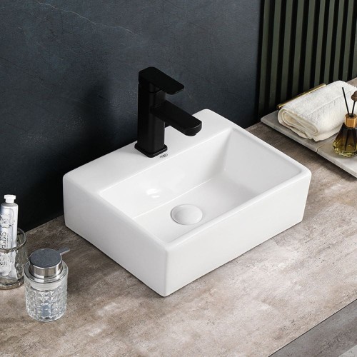 Umywalka nablatowa ceramiczna prostokątna Viva-WH-400 biała