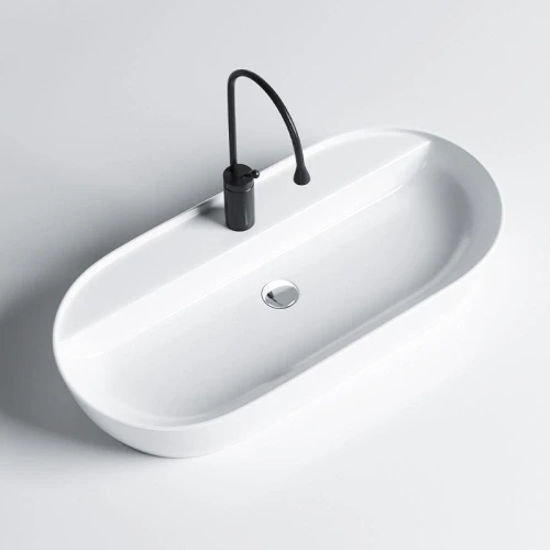 Umywalka nablatowa ceramiczna owalna Emi-WH-810 biała