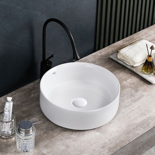 Umywalka nablatowa ceramiczna okrągła Lava-WH-360
