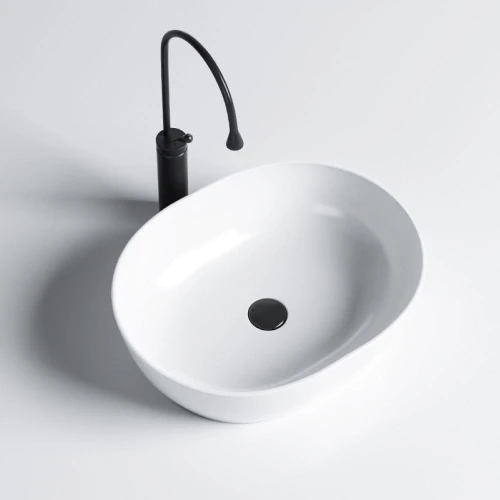 Umywalka nablatowa ceramiczna owalna Neo-WH-480 biała 