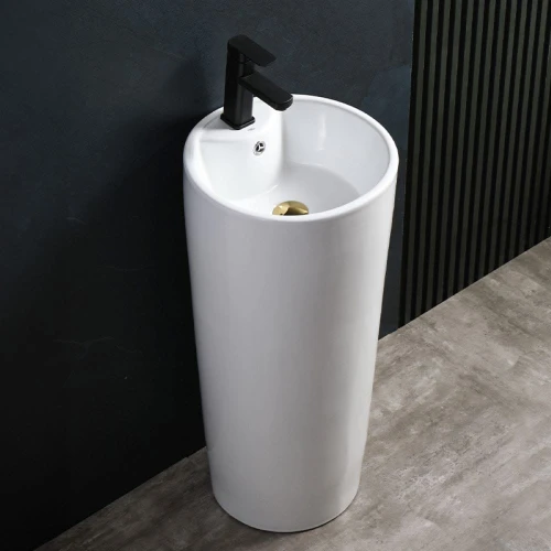 Umywalka wolnostojąca ceramiczna owalna Lino-WH-400 biała