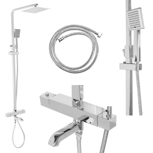 Bateria prysznicowa z termostatem i deszczownicą T154A chrom