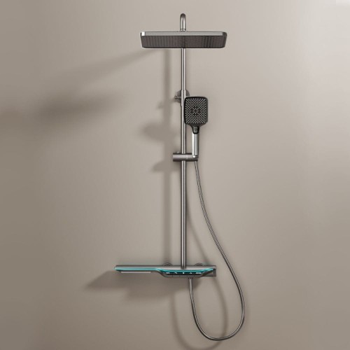 Bateria prysznicowa natynkowa T708-GR szara LCD
