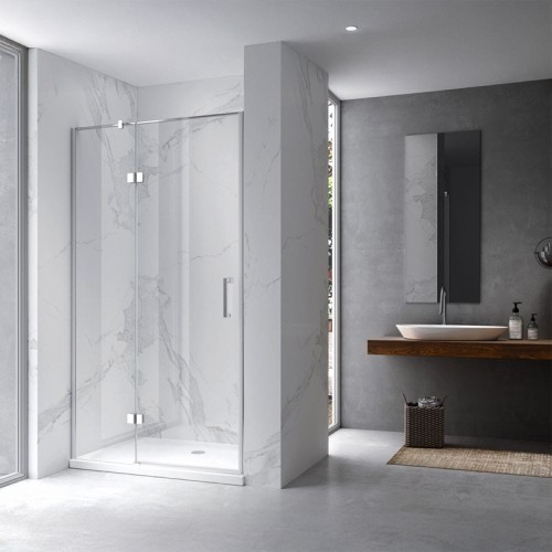 Drzwi prysznicowe uchylne do wnęki KZ17F chrom 120 cm 6 mm 