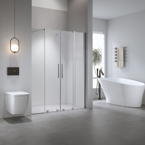 Drzwi prysznicowe podwójne ASTRA-CH-DUO-160 chrom 160 cm