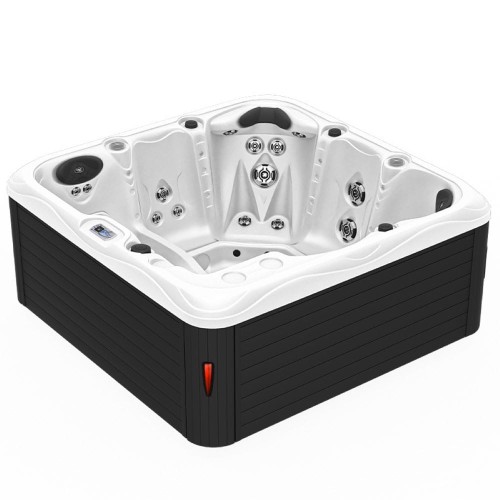 Jacuzzi ogrodowe wanna SPA753 biała perła obudowa antracyt 200 cm x 200 cm