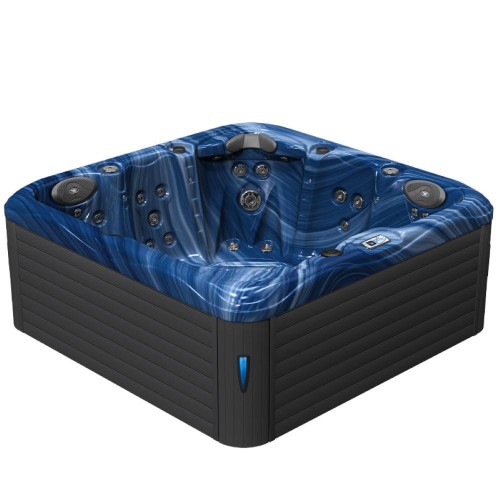 Jacuzzi ogrodowe wanna SPA752 niebieska fala obudowa antracyt 200 cm x 200 cm 