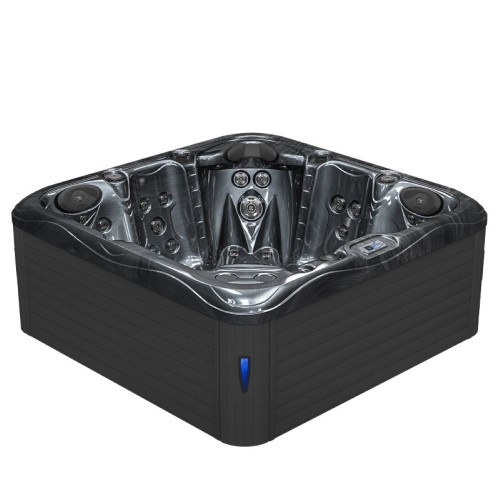 Jacuzzi ogrodowe wanna SPA752 czarna fala obudowa antracyt 200 cm x 200 cm